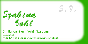 szabina vohl business card